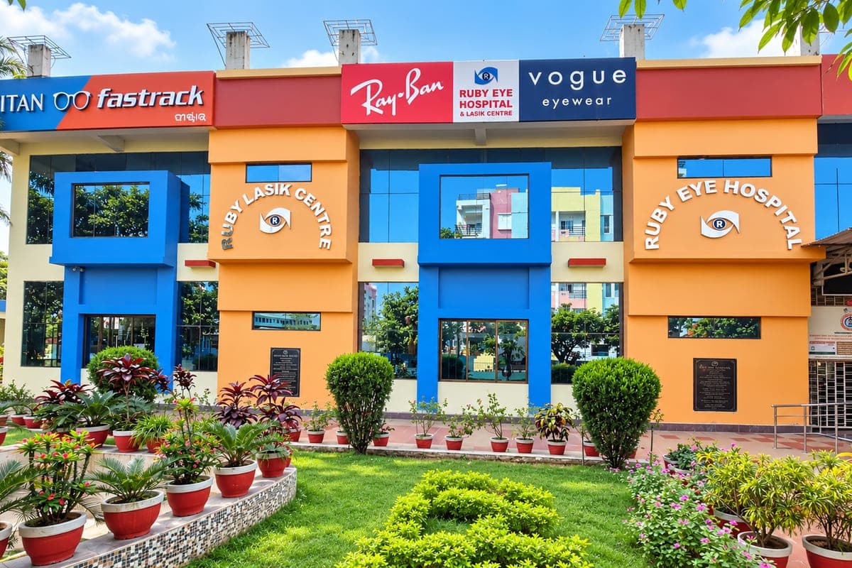Ruby Eye Hospital main hospital building on M.G. Road, Berhampur