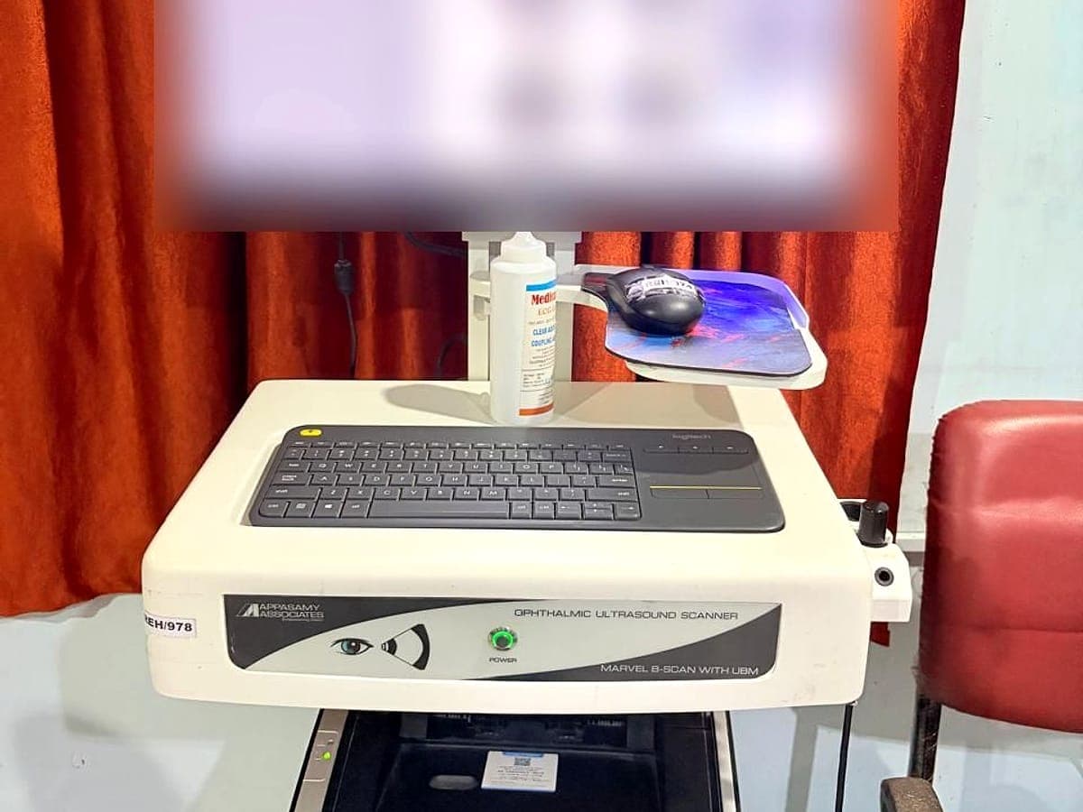 Appasamy Marvel B-scan and UBM ophthalmic ultrasound scanner at Ruby Eye Hospital